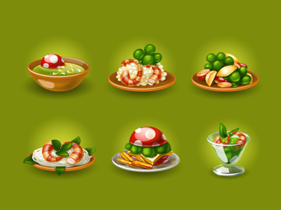 Food icons for game (50% real size) app cook food game icon