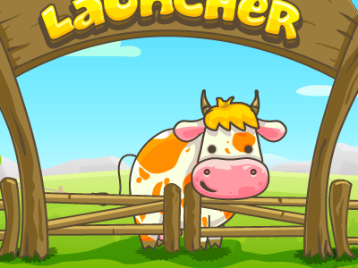 Cow Launcher iphone game canon cow game gui interface screen splash