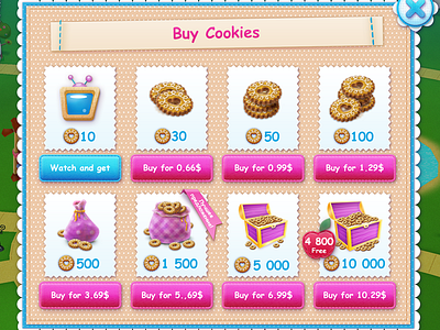 Art and GUI for game LALALOOPSY 3-D WONDERLAND art cookies game gui