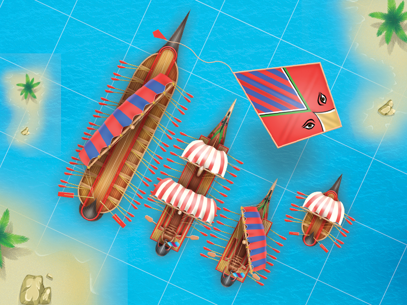"Phoenician" ships imessage game ux ui ancient ships art