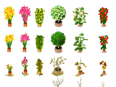 Plants for game in vector flowers game plants vector