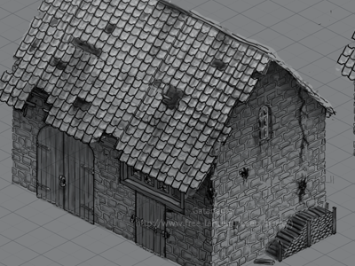 Scheune (sketch of game building for 3d artist)