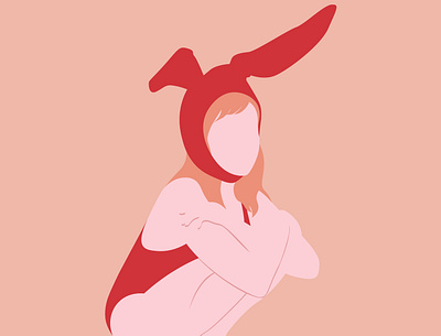 bunny adobe illustrator bunny illustration illustration art illustrator minimalistic vector vector illustration woman illustration women in illustration