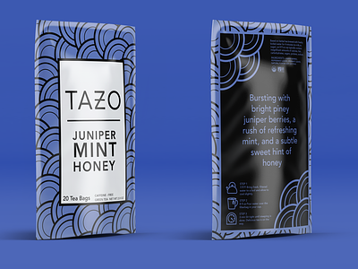Tazo - Juniper Mint Honey (Version 1) branding design illustration package design tea typography