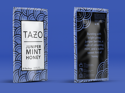 Tazo - Juniper Mint Honey (Version 1) branding design illustration package design tea typography