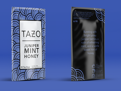 Tazo - Juniper Mint Honey Tea (Version 2) branding design illustration package design tea typography