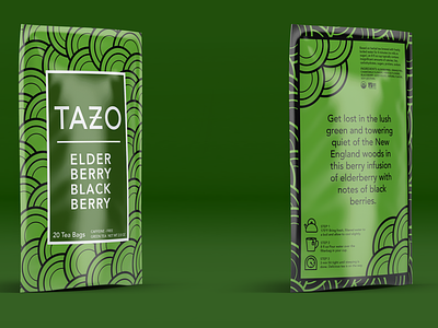 Tazo - Elderberry Blackberry Tea (Version 1) branding design illustration package design tea typography