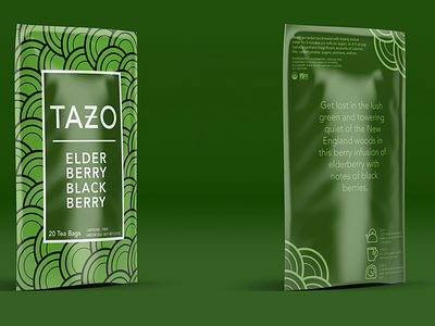 Tazo - Elderberry Blackberry Tea (Version 2) branding design illustration package design tea typography