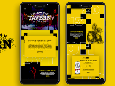 Yellow Cab Tavern - Mobile Homepage branding dayton design homepage illustration mobile music navigation ohio package design phone photography photoshop typography uiux web web design website