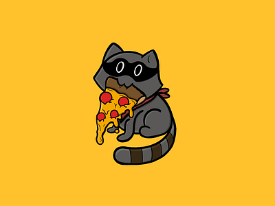Pizza Bandit branding color creative dayton design illustration ohio photoshop pizza procreate raccon vector