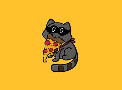 Pizza Bandit branding color creative dayton design illustration ohio photoshop pizza procreate raccon vector