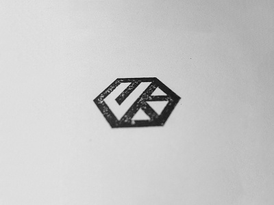 Stamp black bw hexagonal logo monogram monomark negative personal rubber space stamp