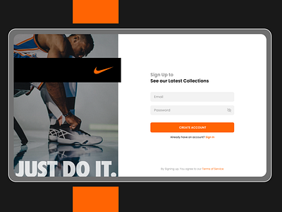 Nike Sign up UI nike air max nike shoes sign in ui sign up inspiration sign up ui signup ui uidesign