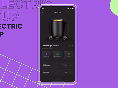 Electric cup UI cards dark theme electric electric cup glass effect glassmorphism menu option neumorphic ui design widgets