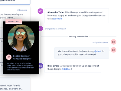 Messaging Concept chat inbox messaging personas ux design
