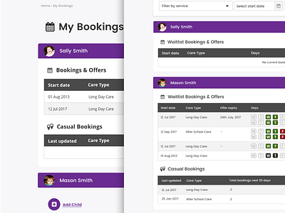 My Bookings UI