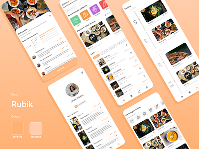 Restaurant Reservation App Design app booking colors comment design food mobile profile reservation restaurant timeline ui ux