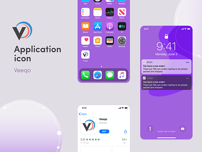 Veeqo Application Icon app app design application design ecommerce figma icon icon design iphone iphone mockup logo new phone product ui ux veeqo web