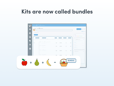 Renaming kits to bundles branding bundles design ecommerce illustration ui ux veeqo web