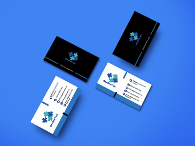 Top View Business Cards Mockup