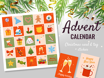 Christmas card Advent calendar