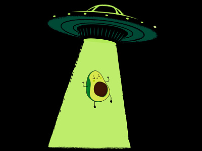 UFOcado alien avocado green t shirt ufo vector illustration