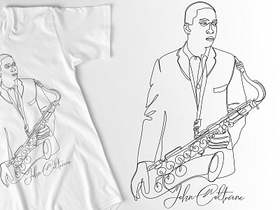 Coltrane One line art be bop coltrane jazz jazz festival jazzy lineart minimalistic music sax vinyl