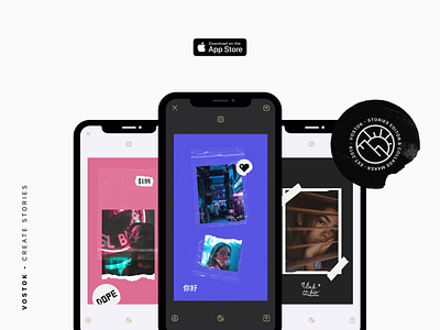 Vostok - Create Stories app appdesign figma instagram mobile stories ui uiux userexperience userinterface ux