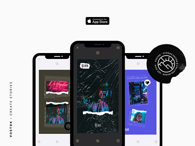 Vostok - Create Stories app design instagram ios plastic plastic bag stories ui uiux userexperience userinterface ux