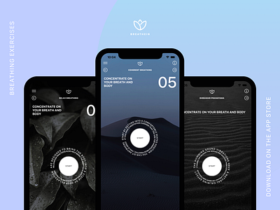 Calm & Relax Breathing app breathing figma health ios ui uiux userexperience userinterface ux