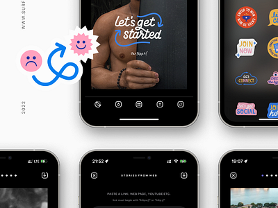Surf: Insta Stories Design app design ios ui uiux userexperience userinterface ux