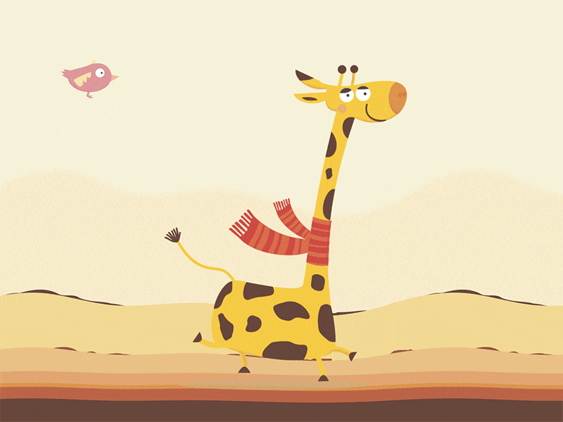 giraffe running drawing