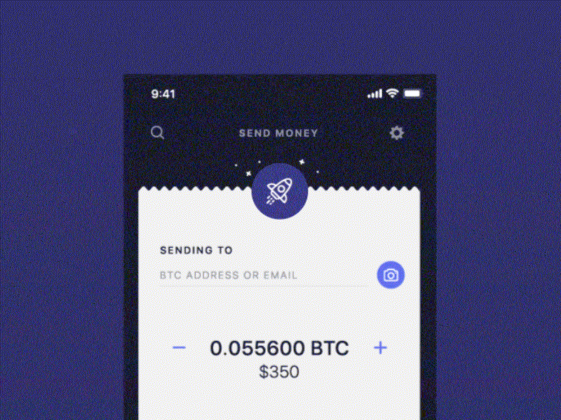 Send Money. Bitwallet animation app appdesign bitcoin mobile send ui uiux userexperience userinterface ux wallet