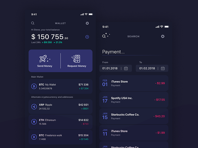 Bitwallet crypto bitcoin animation wallet userinterface mobile userexperience app ux ui appdesign uiux