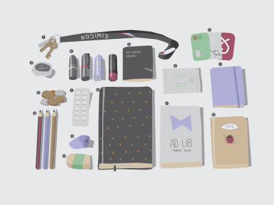 What's in my bag vector illustration illustraion vector whats in my bag