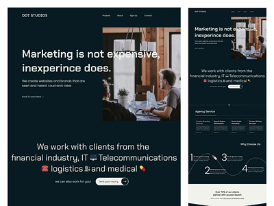 Design agency website landing page design figma landingpage ui uidesign ux uxdesign web website