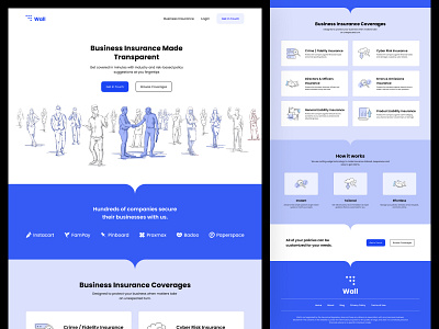 Corporate Design blue bussiness insurance landing landing page ui ux web website