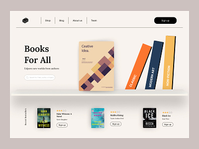 Digital Bookstore books design landing landing page ui ux web web page website