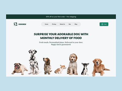 Pet Food Website Design animal cat design dog landing landing page pet subscription ui ux web website