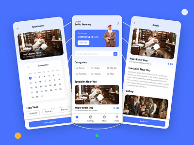 Salon Appointment Booking App app application appointment beauty blue design mobile salon ui ux