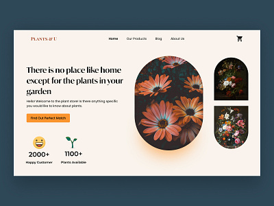 Flower Shop Website design e commerce landing plant store ui uiuxdesign ux web web page website