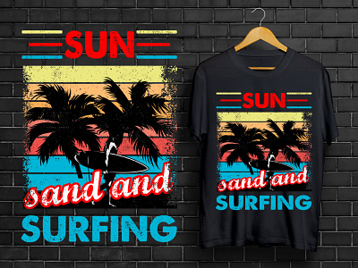 SURFING T SHIRT branding design icon illustration logo surfing tshirt t shirts typography vector