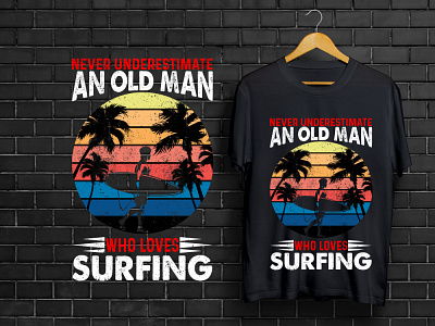 SURFING T SHIRT 02 branding design icon illustration t shirts typography vector