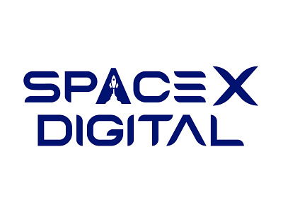 SpaceX Digital Logo flat illustration logo typography