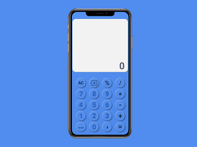 Neumorphic Calculator for iPhone calculator daily 100 challenge dailyui design iphone iphone 11 pro mockup neumorphism soft design