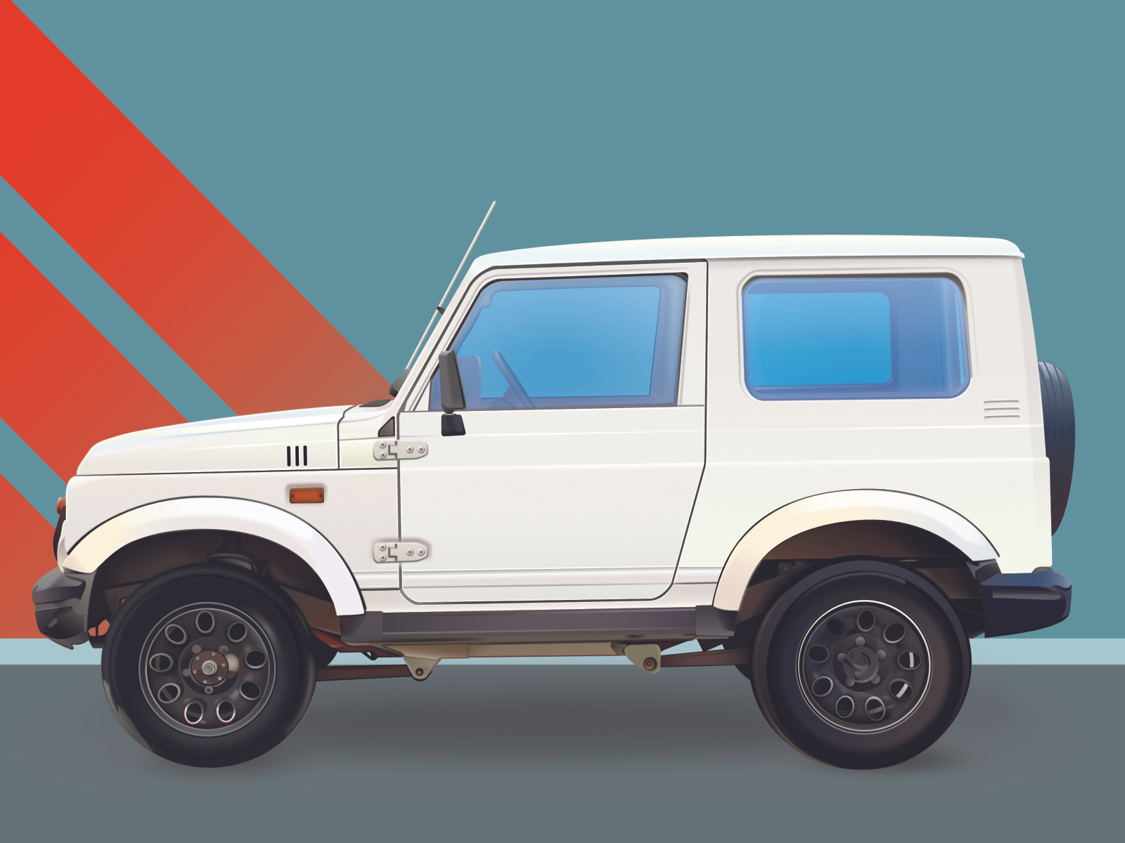 The Art of Wheels Suzuki Samurai by Anuar Amirrudin on Dribbble