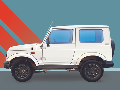 The Art of Wheels: Suzuki Samurai illustration realism vector illustration vectorart