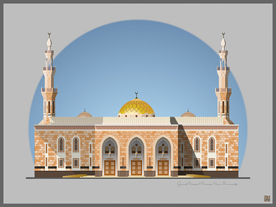 Grand Mosque, Princess Noura University architecture design building illustration illustration art mosque vector illustration vectorart