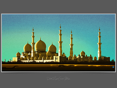 Syeikh Zayed Grand Mosque abu dhabi abudhabi architecture design illustration illustration art mosque uae vector vector art vector illustration vectorart