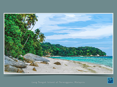 Lang Tengah Island, Terengganu, Malaysia beach illustration illustration art island landscape realism sea vector vector art vector illustration vectorart